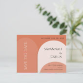 TERRACOTTA ARCH BRUILOFT BEWAAR DE DATUM BRIEFKAAR BRIEFKAART (Staand voorkant)