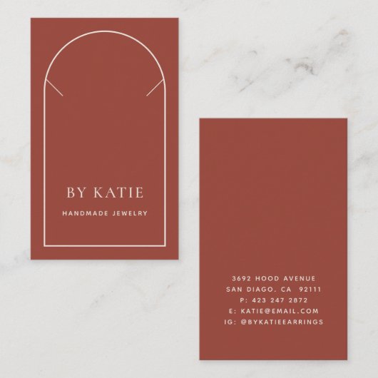 Terracotta Arch Business Ketting Display Card Visitekaartje (Voorkant / Achterkant)