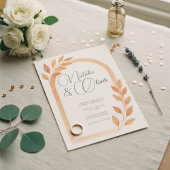 Terracotta Arch Fall verlaat bruiloft uitnodiging