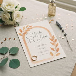 Terracotta Arch Fall verlaat bruiloft uitnodiging