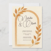 Terracotta Arch Fall verlaat bruiloft uitnodiging (Voorkant)