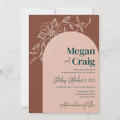 Terracotta Arch Floral Boho Rustic Wedding Invite Kaart (Voorkant)