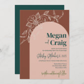 Terracotta Arch Floral Boho Rustic Wedding Invite Kaart (Voorkant / Achterkant)