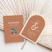 Terracotta Arch Formal Back and Front Wedding Kaart