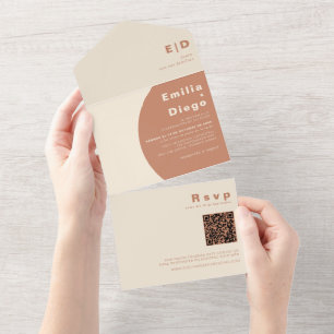 Terracotta Arch Formal Boda Wedding All In One Uitnodiging