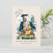 Terracotta Arch Foto Afstudeerder Uitnodiging (Staand voorkant)