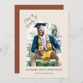 Terracotta Arch Foto Afstudeerder Uitnodiging