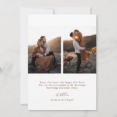 Terracotta Arch Fotoscript Typografie Kerstmis Feestdagenkaart (Achterkant)