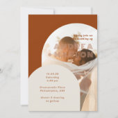 Terracotta Arch Groovy Retro Weddenschap Kaart (Voorkant)