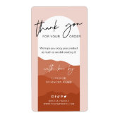 Terracotta Arch Minimale Logo Dank u wel Doos Etiket (Voorkant)