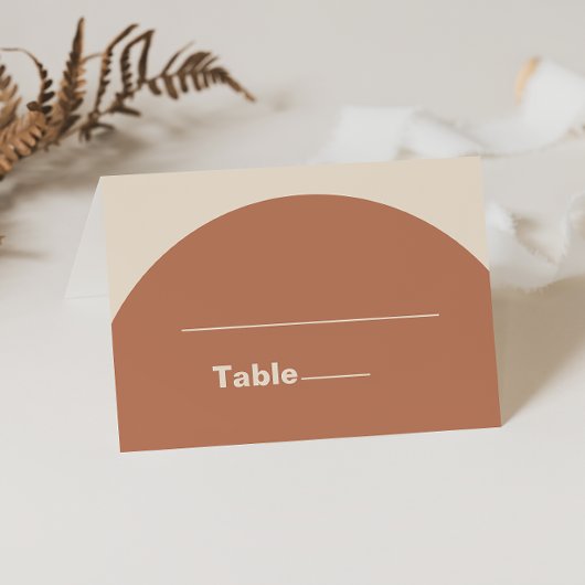 Terracotta Arch Minimalist Elegant Formal Wedding Plaatskaartje