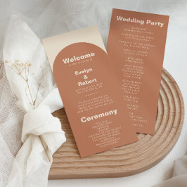 Terracotta Arch Minimalist Elegant Formal Wedding Programmakaart