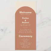 Terracotta Arch Minimalist Elegant Formal Wedding Programmakaart (Voorkant)