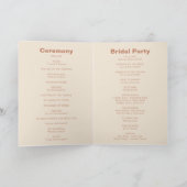 Terracotta Arch Minimalist Formal Folded Wedding Programma (Binnen)