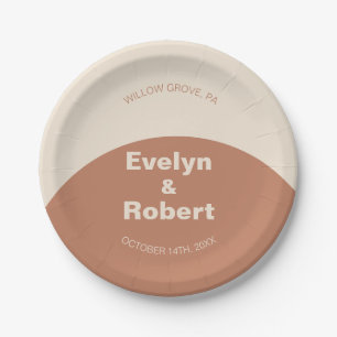 Terracotta Arch Minimalist Formal Wedding Papieren Bordje