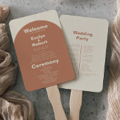Terracotta Arch Minimalist Formal Wedding Programm Handwaaier