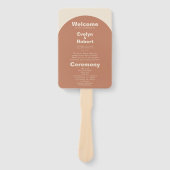 Terracotta Arch Minimalist Formal Wedding Programm Handwaaier (Voorkant)