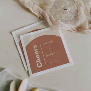 Terracotta Arch Minimalist Pleal Wedding Cheers Servet