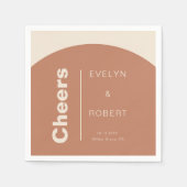 Terracotta Arch Minimalist Pleal Wedding Cheers Servet (Voorkant)