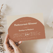 Terracotta Arch Minimalist Rehearsal Dinner Kaart