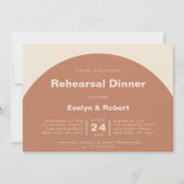 Terracotta Arch Minimalist Rehearsal Dinner Kaart (Voorkant)