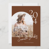 Terracotta Arch Modern Minimalistisch Foto Afstude Kaart (Voorkant)