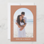 Terracotta Arch Photo Minimalist Couple's douche Kaart (Voorkant)