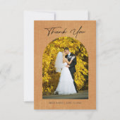 Terracotta Arch Photo Monogram Wedding Thank You Bedankkaart (Voorkant)
