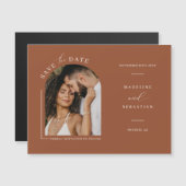 Terracotta Arch Photo Save the Date Magnetic Kaart (Voorkant / Achterkant)