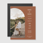 Terracotta Arch Photo Save the Date Magnetic Kaart (Voorkant / Achterkant)