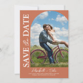 Terracotta Arch Photo Wedding Save the Date (Voorkant)