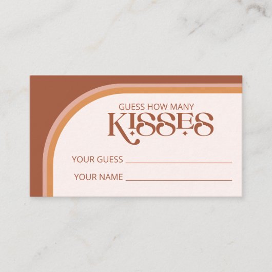 Terracotta Arch raden hoeveel kussen bruids spel Informatiekaartje (Voorkant)