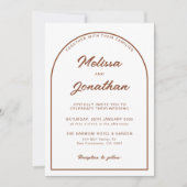 Terracotta Arch Simple & Formal Photo Wedding Kaart (Voorkant)