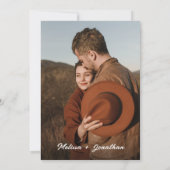 Terracotta Arch Simple & Formal Photo Wedding Kaart (Achterkant)