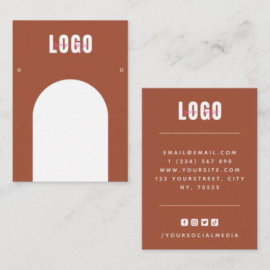 Terracotta Arch voegt Logo juwelen oormerg toe Visitekaartje (Voorkant / Achterkant)