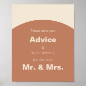 Terracotta Arch Wedding Advice and Well Wishes Poster (Voorkant)