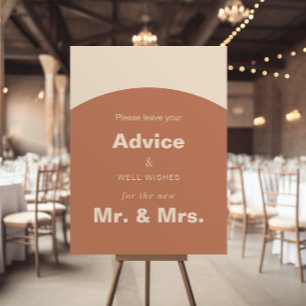 Terracotta Arch Wedding Advice and Well Wishes Poster