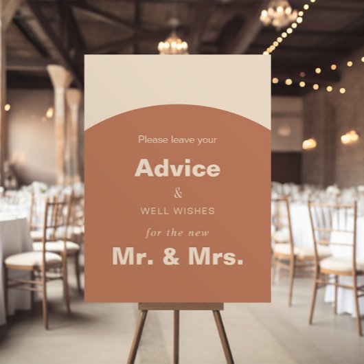 Terracotta Arch Wedding Advice and Well Wishes Poster