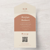 Terracotta Arch Wedding All In One Uitnodiging (Binnen)