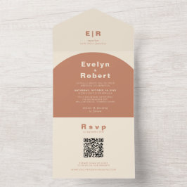 Terracotta Arch Wedding All In One Uitnodiging