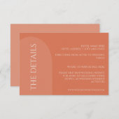 TERRACOTTA ARCH WEDDING DETAILS ENCLOSURE CARD INFORMATIEKAARTJE (Voorkant / Achterkant)