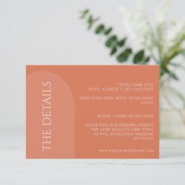 TERRACOTTA ARCH WEDDING DETAILS ENCLOSURE CARD INFORMATIEKAARTJE
