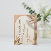 Terracotta Arch Wedding Thank You Card Kaart (Staand voorkant)
