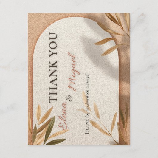Terracotta Arch Wedding Thank You Card Kaart (Voorkant)