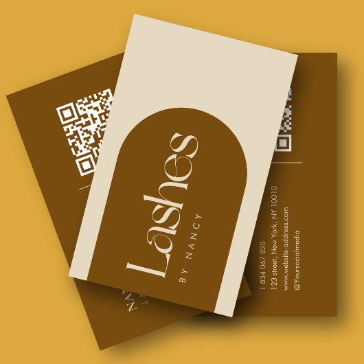 Terracotta Arch Wimperstylist QR-code Visitekaartje