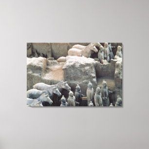Terracotta Army, Qin Dynasty, 210 BC Canvas Afdruk