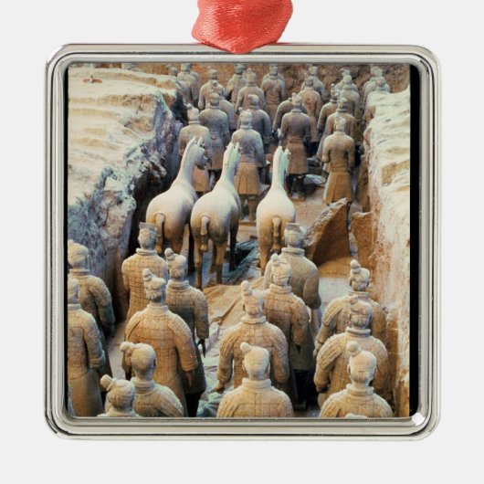 Terracotta Army, Qin Dynasty, 210 BC Metalen Ornament (Voorkant)