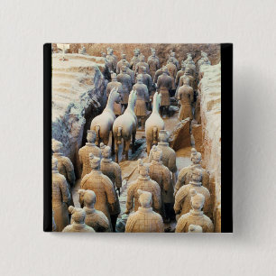 Terracotta Army, Qin Dynasty, 210 BC Vierkante Button 5,1 Cm
