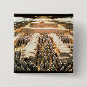 Terracotta Army, Qin Dynasty, 210 BC Vierkante Button 5,1 Cm