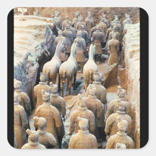 Terracotta Army, Qin Dynasty, 210 BC Vierkante Sticker (Voorkant)